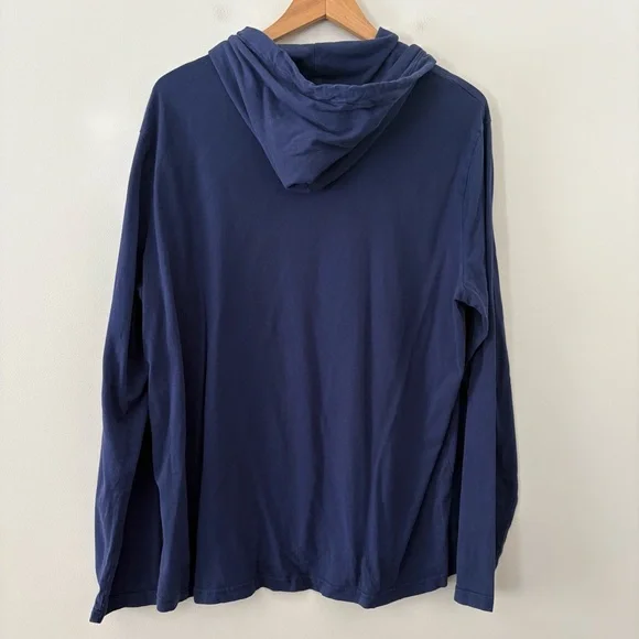 Polo Ralph Lauren Jersey Hooded T Shirt Mens Lightweight Blue Pony Size XL - Picture 4 of 9